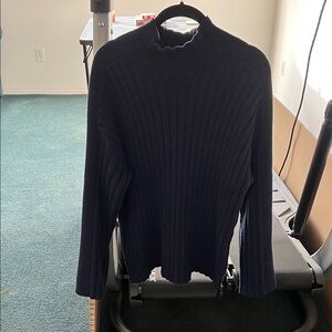 Abercrombie & Fitch dark blue mock neck, knit, long-sleeve sweater in Medium